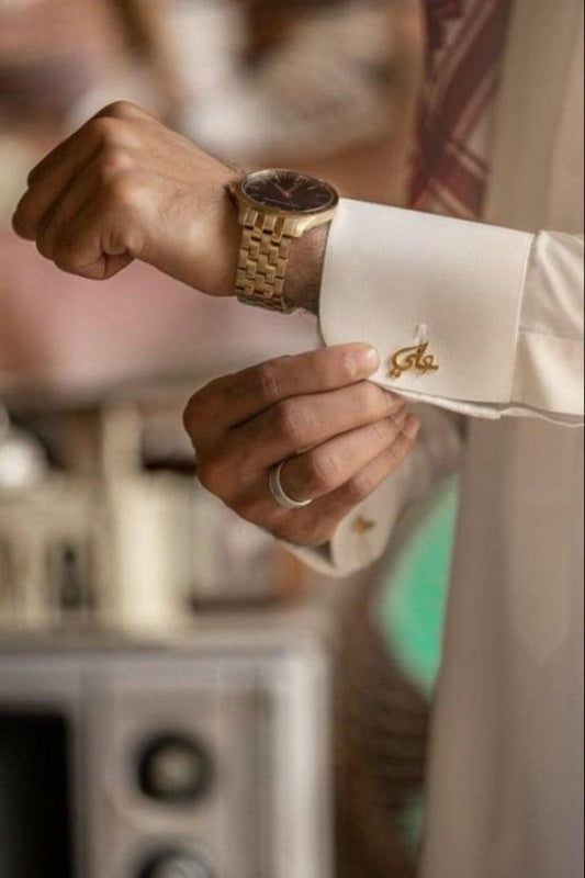 طقم سبحة وكبك بتصميم فخم بالاسم