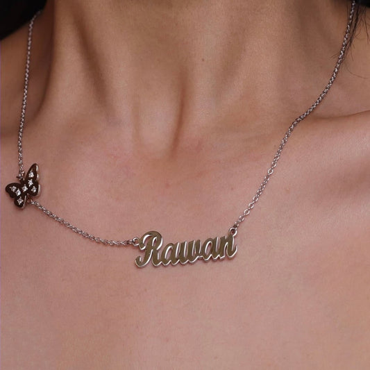 سلسال نسائي بالاسم مرصع بالزركون